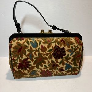 Vintage Chenille Embossed Handbag